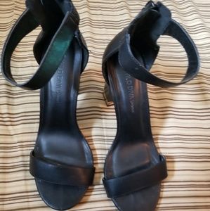 Black ankle strap heels